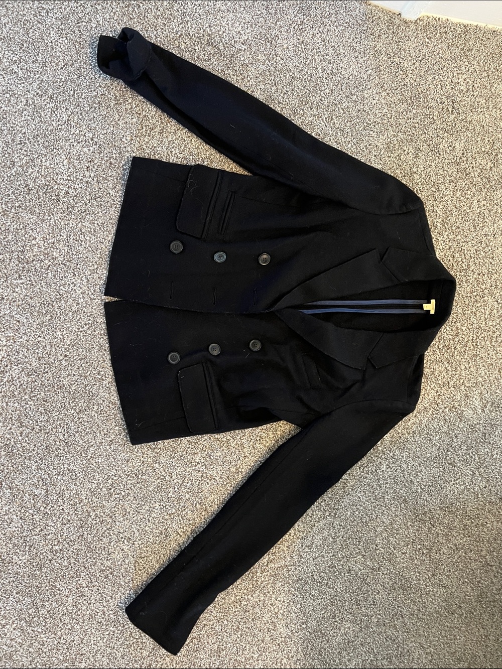 J. Crew Black Double-Breasted Blazer Jacket